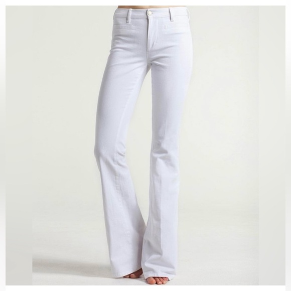 M.i.h. Power White Marakesh Stretch Slim Kick Flare Jean Sz 26 - Picture 2 of 11